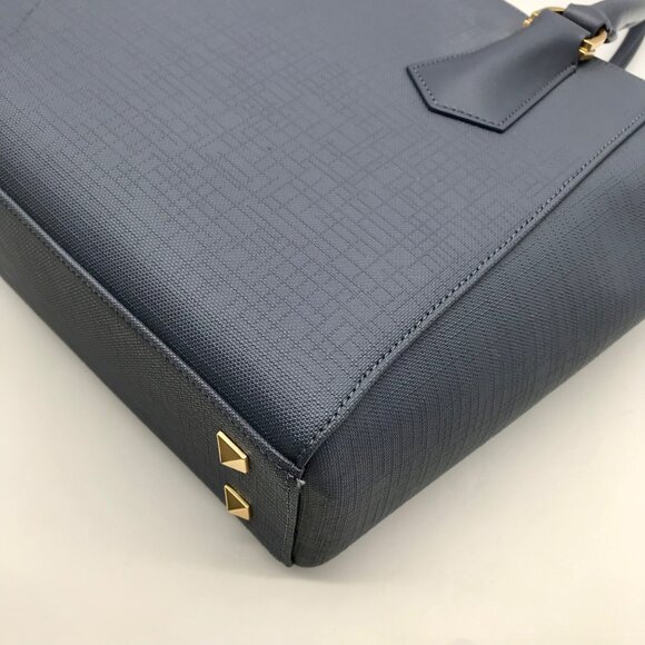 Dagne Dover Grey And Blue Coated Canvas Legend Tote Bag With Wallet - Picture 7 of 11